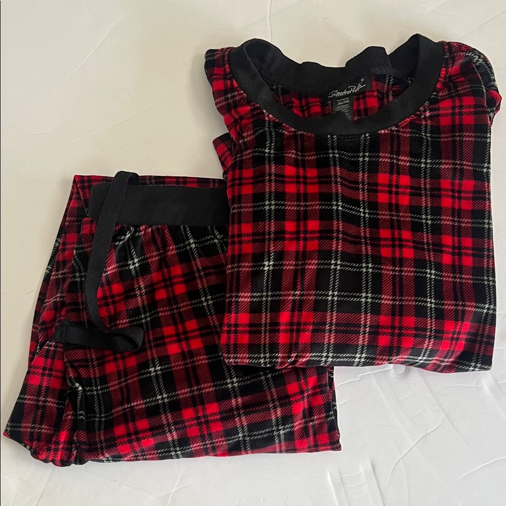 Rene Rofe Red and Black Plaid Pajama Set